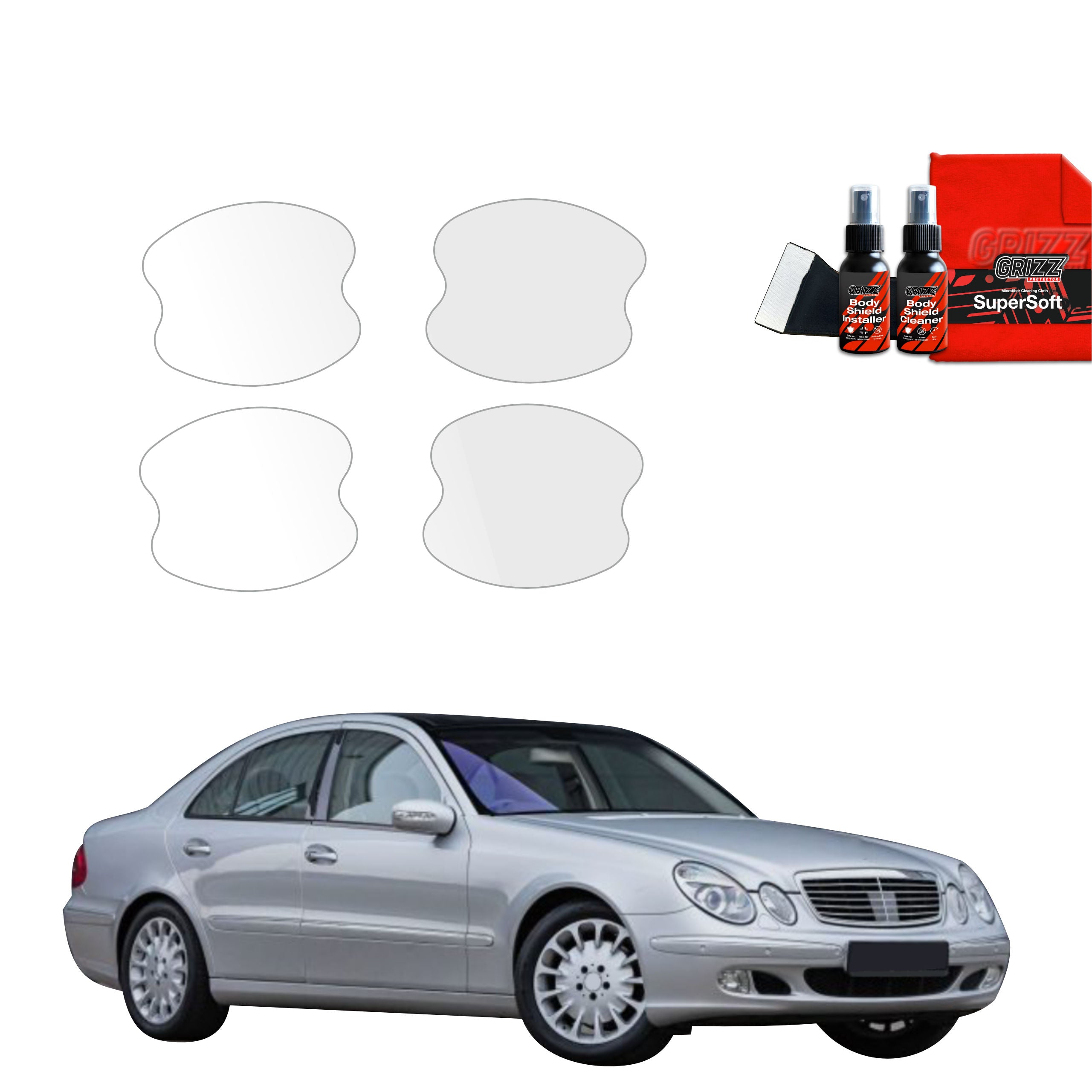 4in1 Schutzfolie Grizz Protector für Türgriffmulden - Mercedes Benz E Klasse W211 Sedan (2002-2009)