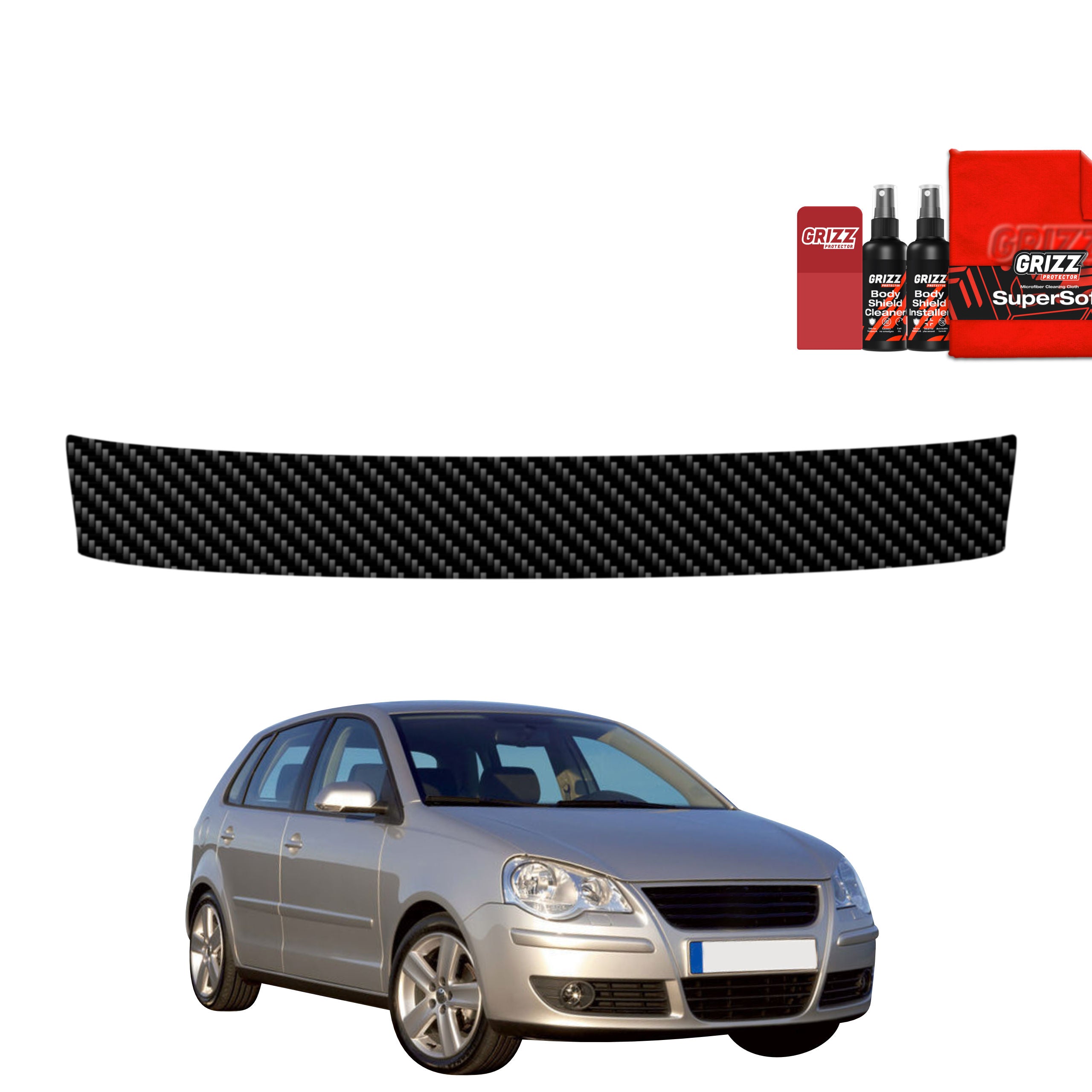 Kohlenstoff Schutzfolie Grizz Protector für Ladekante - Volkswagen Polo Hatchback 5D (2001-2009)