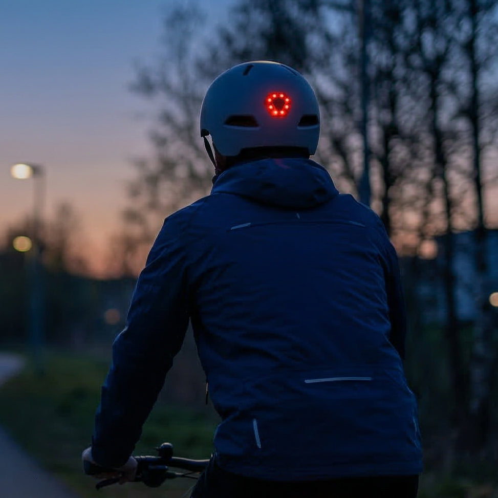 Fahrradhelm mit LED-Licht, Vayox Street VA0423GREM 55-58 cm, Grau