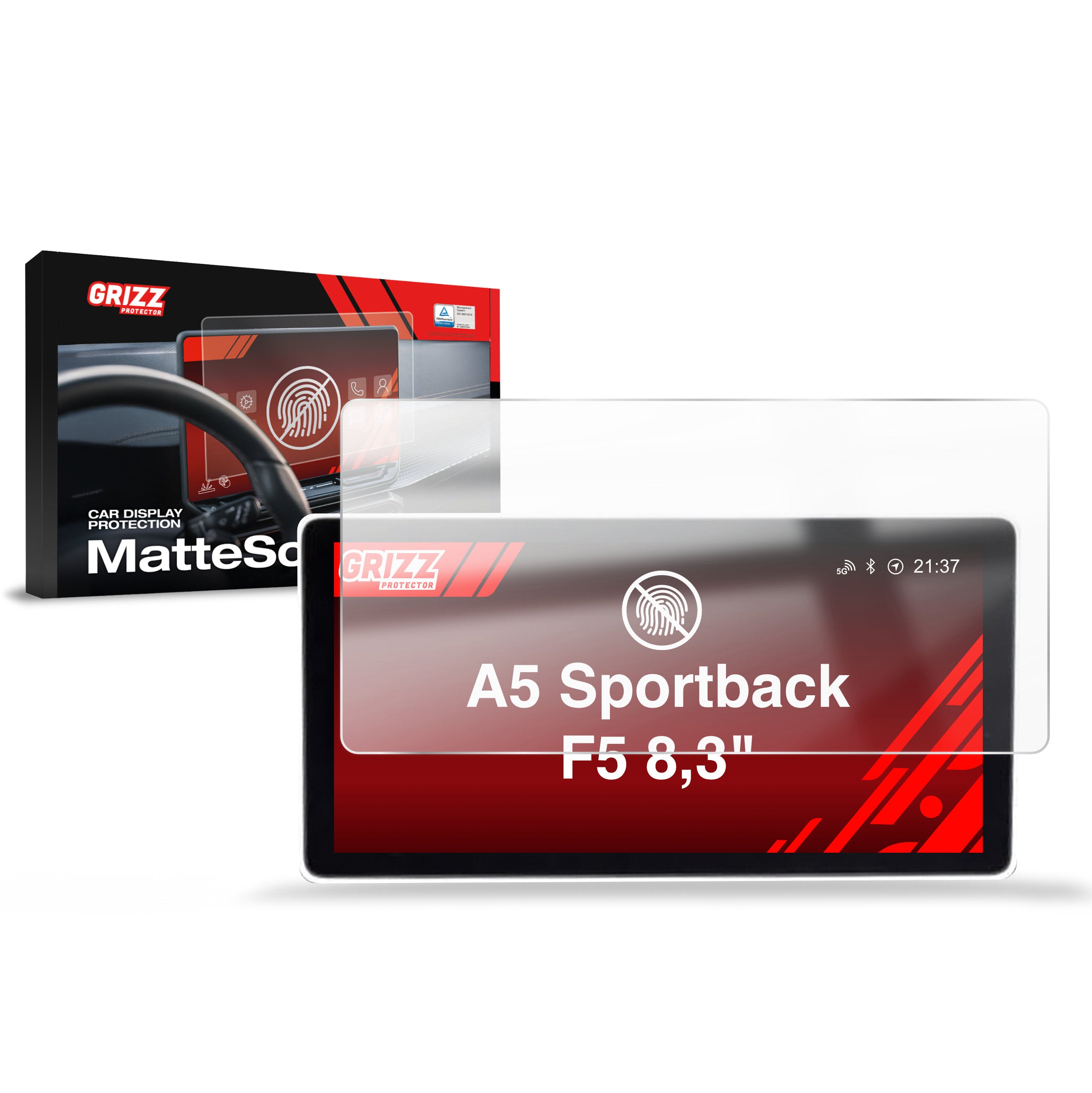 Matte Autodisplayfolie für Audi A5 Sportback F5 MMI 8,3" (2016-2019), Grizz Protector