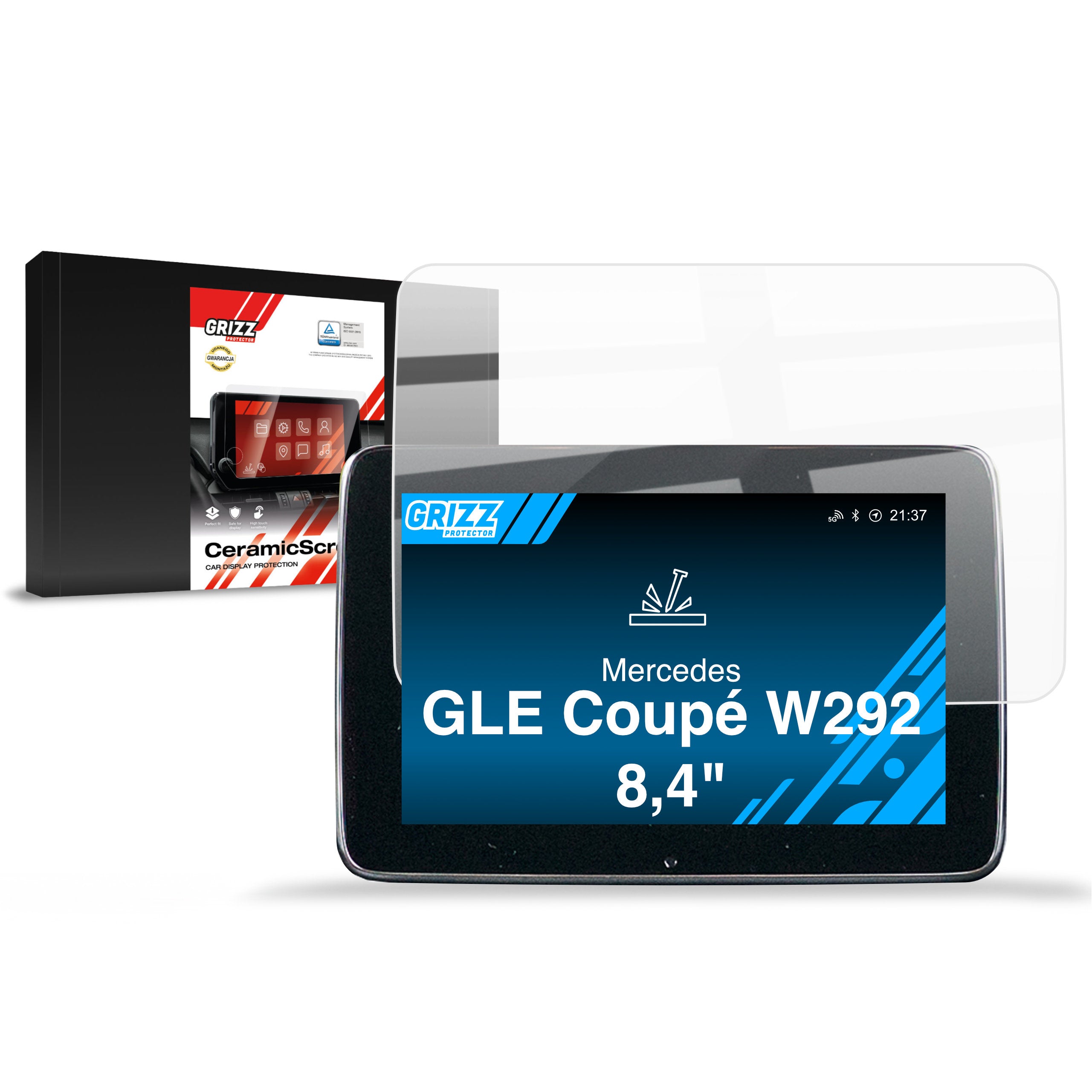 Keramische Autodisplayfolie für Mercedes GLE Coupé W292 8,4" (2015-2018), Grizz Protector