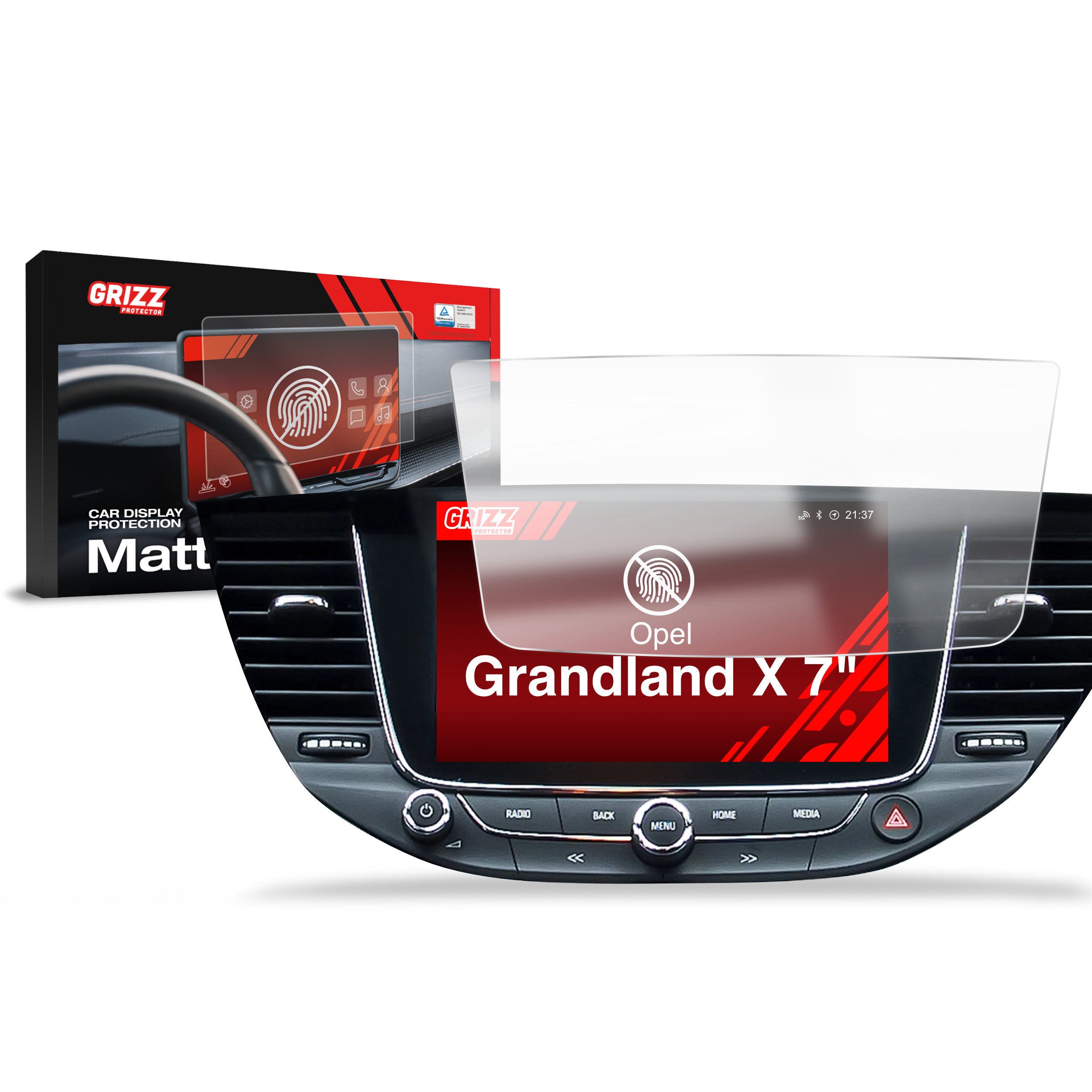 Matte Autodisplayfolie für Opel Grandland X (2017-2021) 2 gen., Grizz Protector