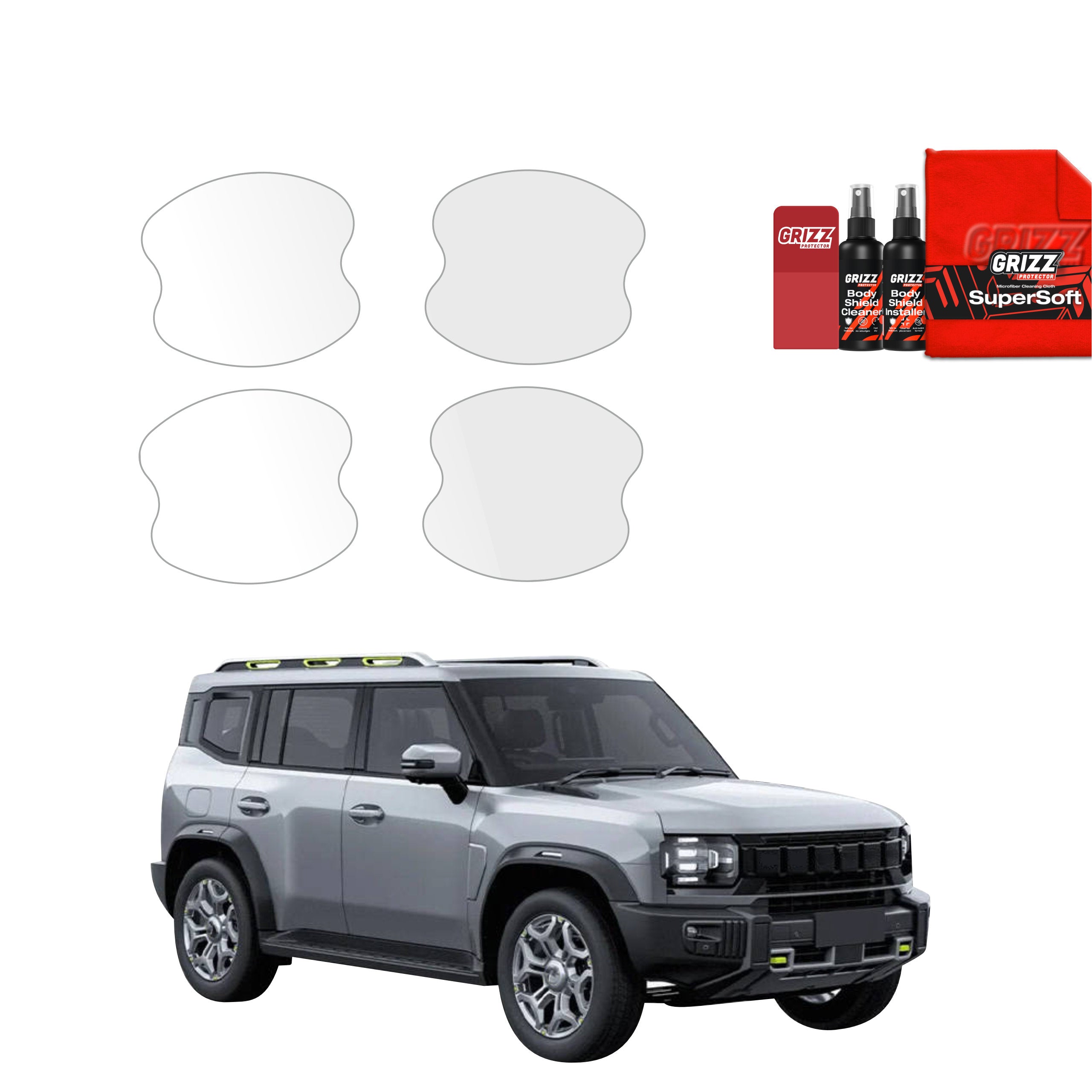 4in1 Schutzfolie Grizz Protector für Türgriffmulden - Jetour T2 (2025-2026)
