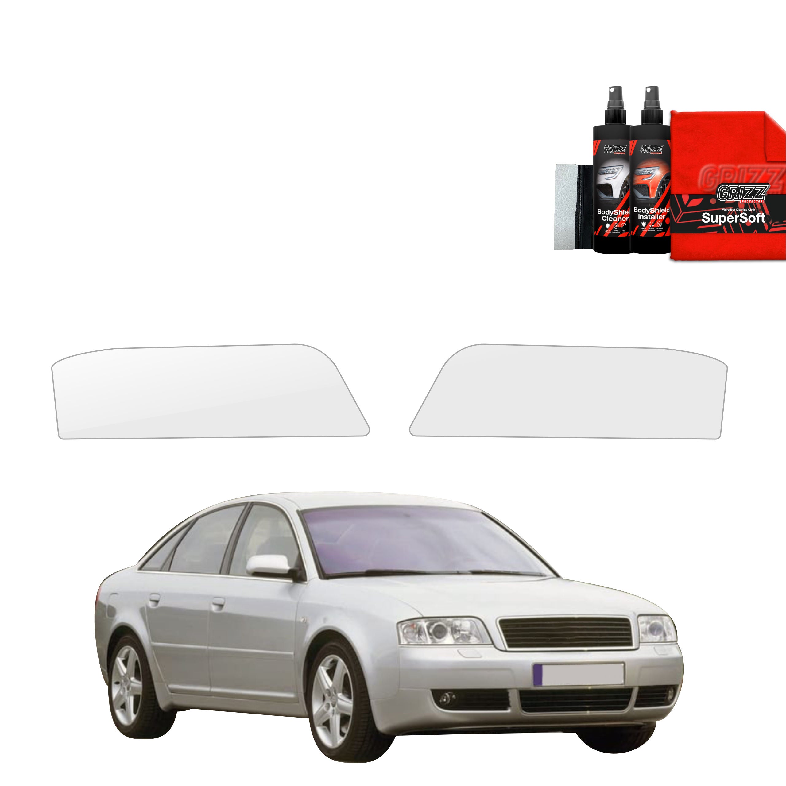 2in1 Schutzfolie Grizz Protector für Scheinwerfer - Audi A6 C5 Sedan (1997-2004)