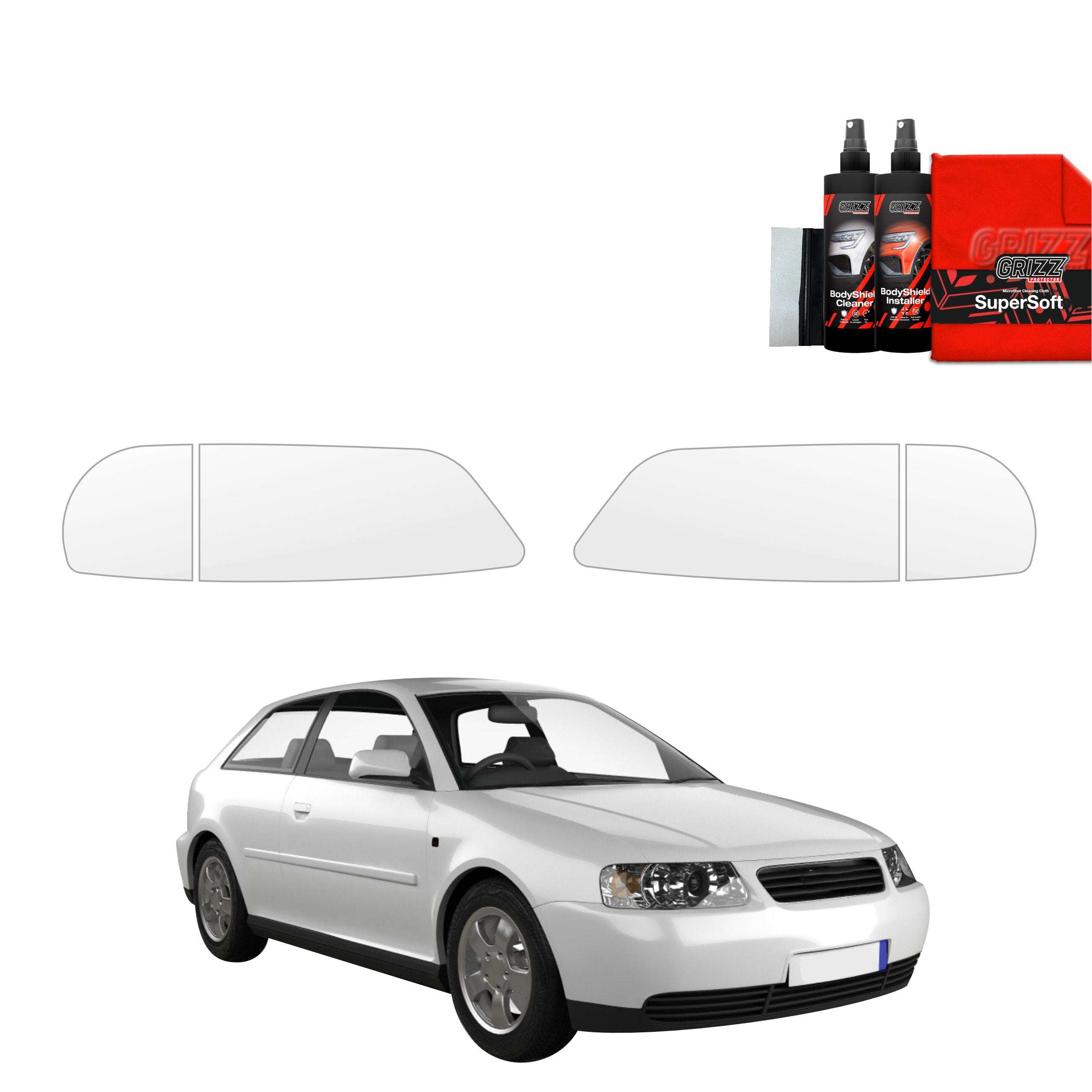 4in1 Schutzfolie Grizz Protector für Scheinwerfer - Audi A3 8L Hatchback 3D (1996-2003)