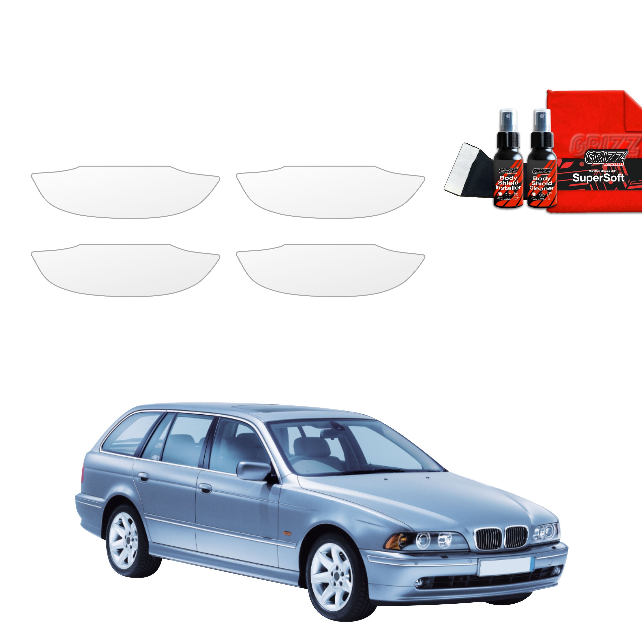 4in1 Schutzfolie Grizz Protector für Türgriffmulden - BMW 5 E39 Kombi (1995-2003)