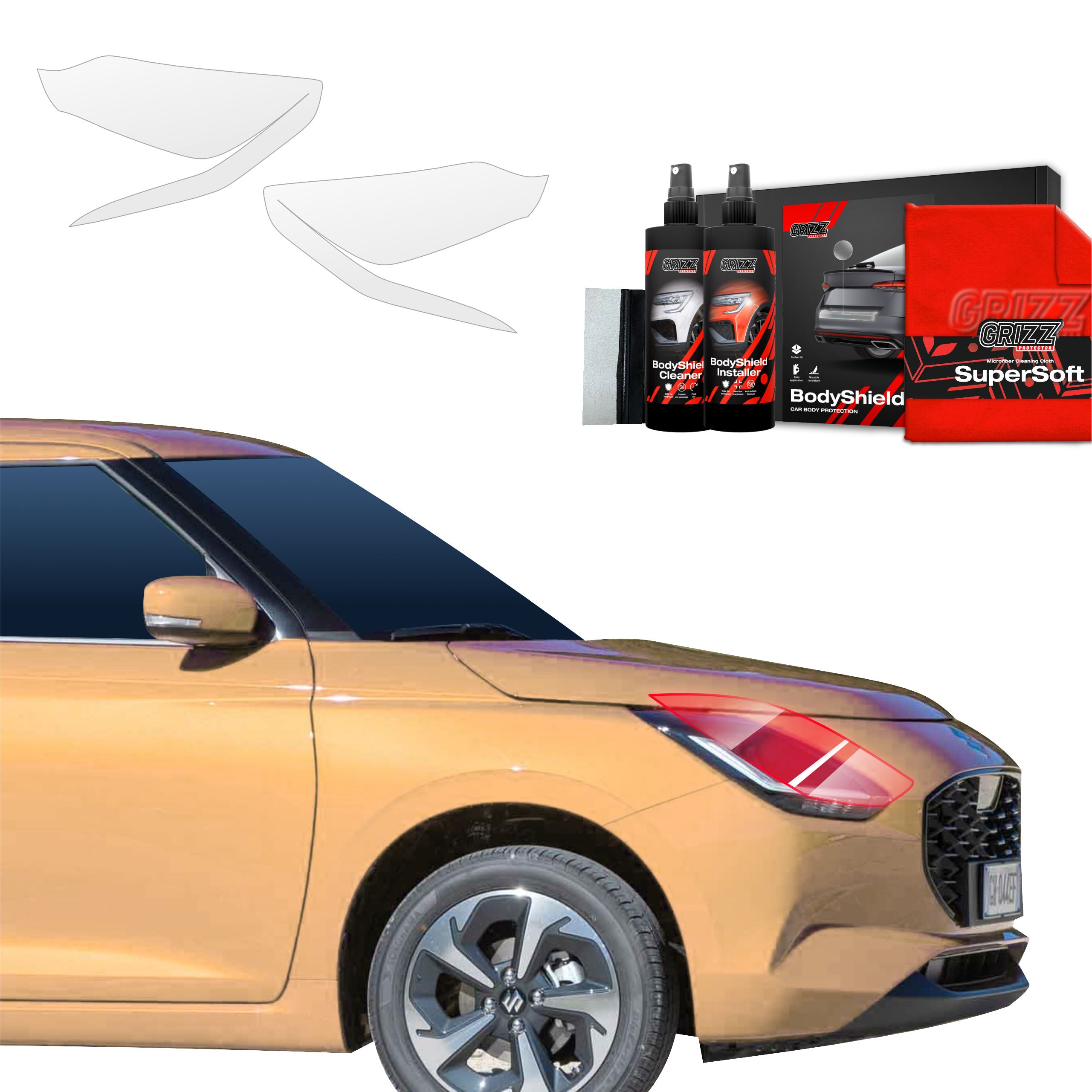 2in1 Schutzfolie Grizz Protector für Scheinwerfer - Suzuki Swift (2024-2026)