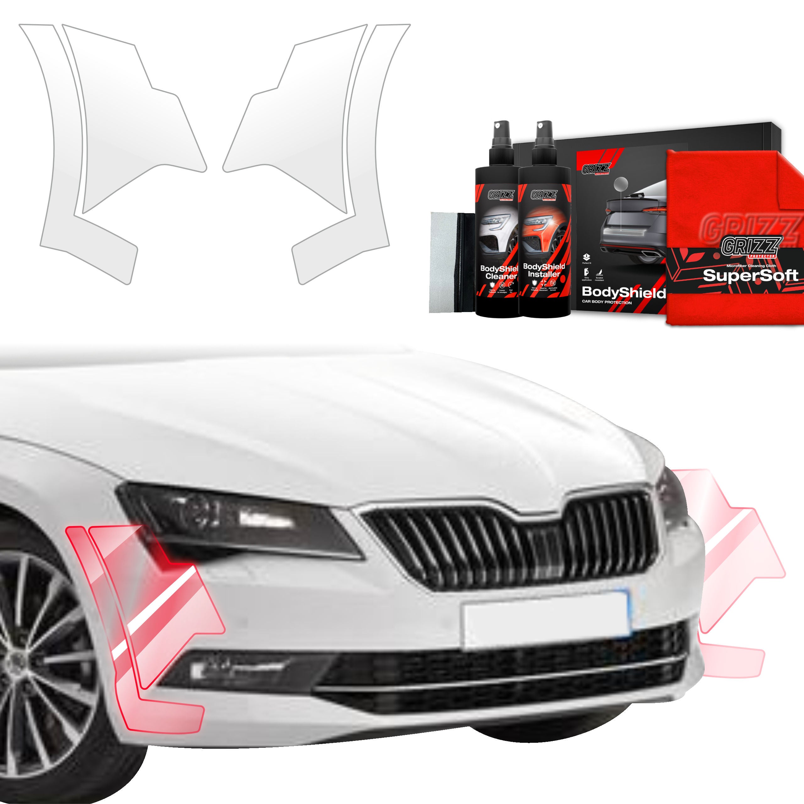 4in1 Schutzfolie Grizz Protector für Stoßstange - Skoda Superb 3 Combi (2015-2019)