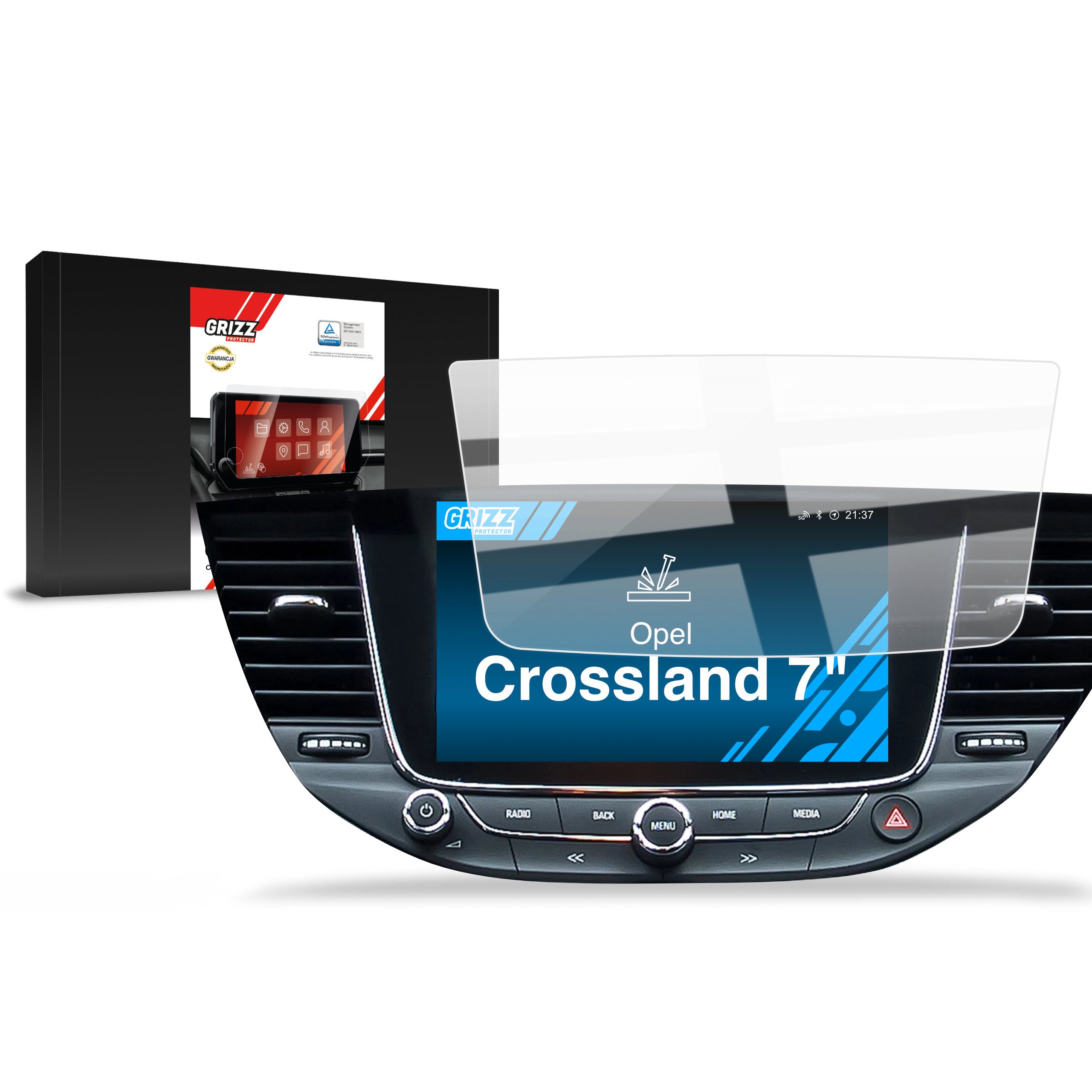 Keramische Autodisplayfolie für Opel Crossland (2017-2024) 2 gen., Grizz Protector