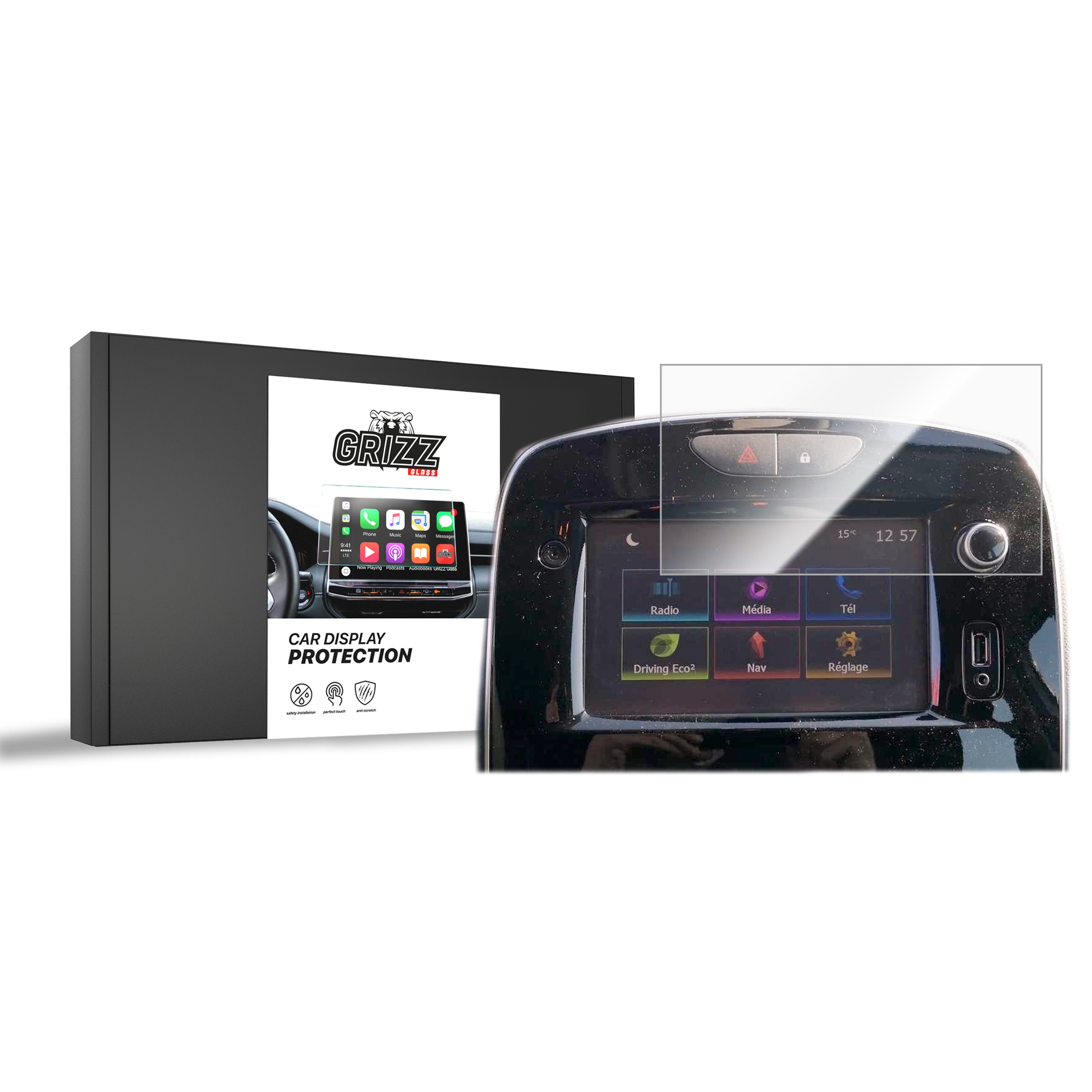 Keramische Autodisplayfolie für Renault Twingo 3 7" R-link (2014-...), Grizz Protector