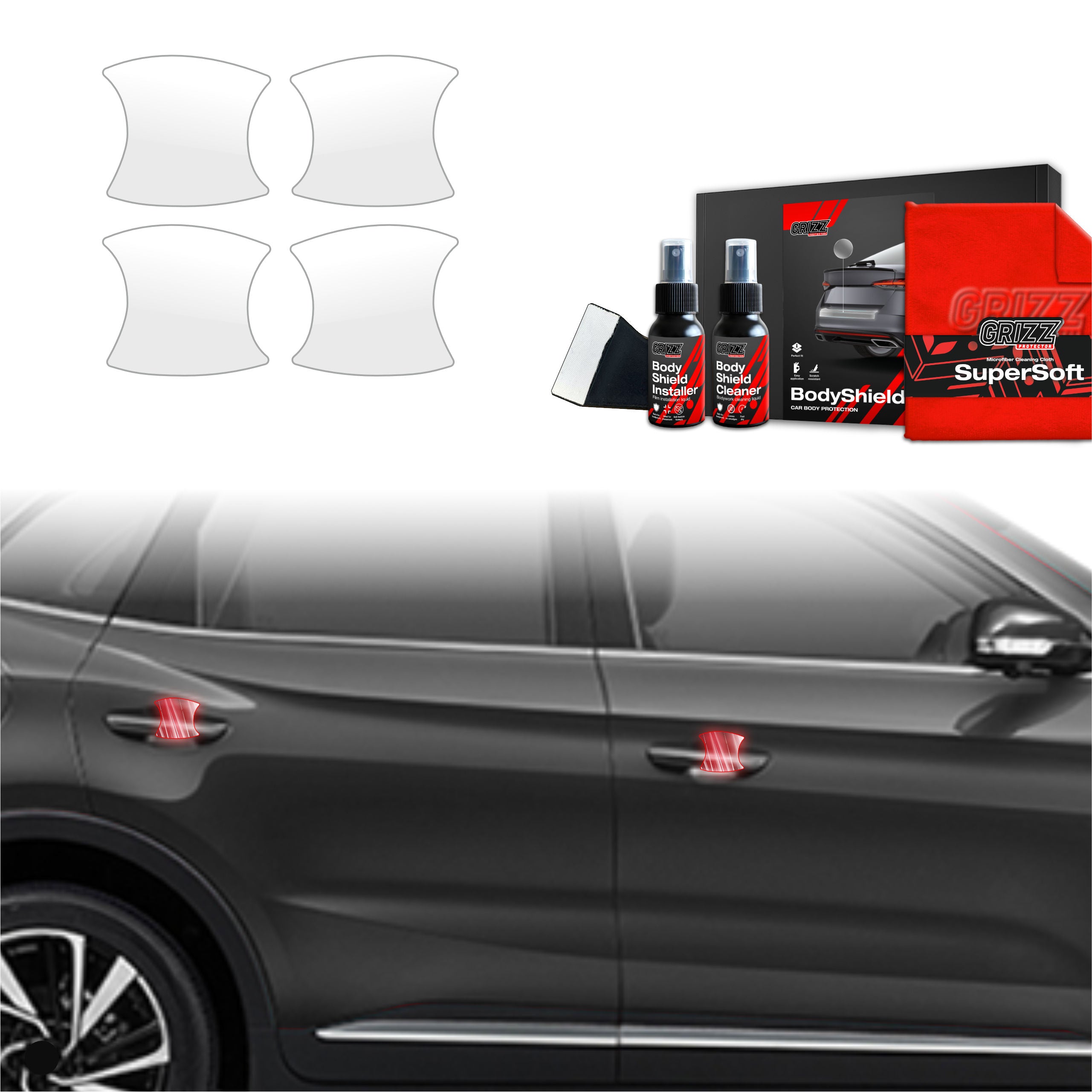 4in1 Schutzfolie Grizz Protector für Türgriffmulden - MG ZS Hybrid+ (2024-2026)