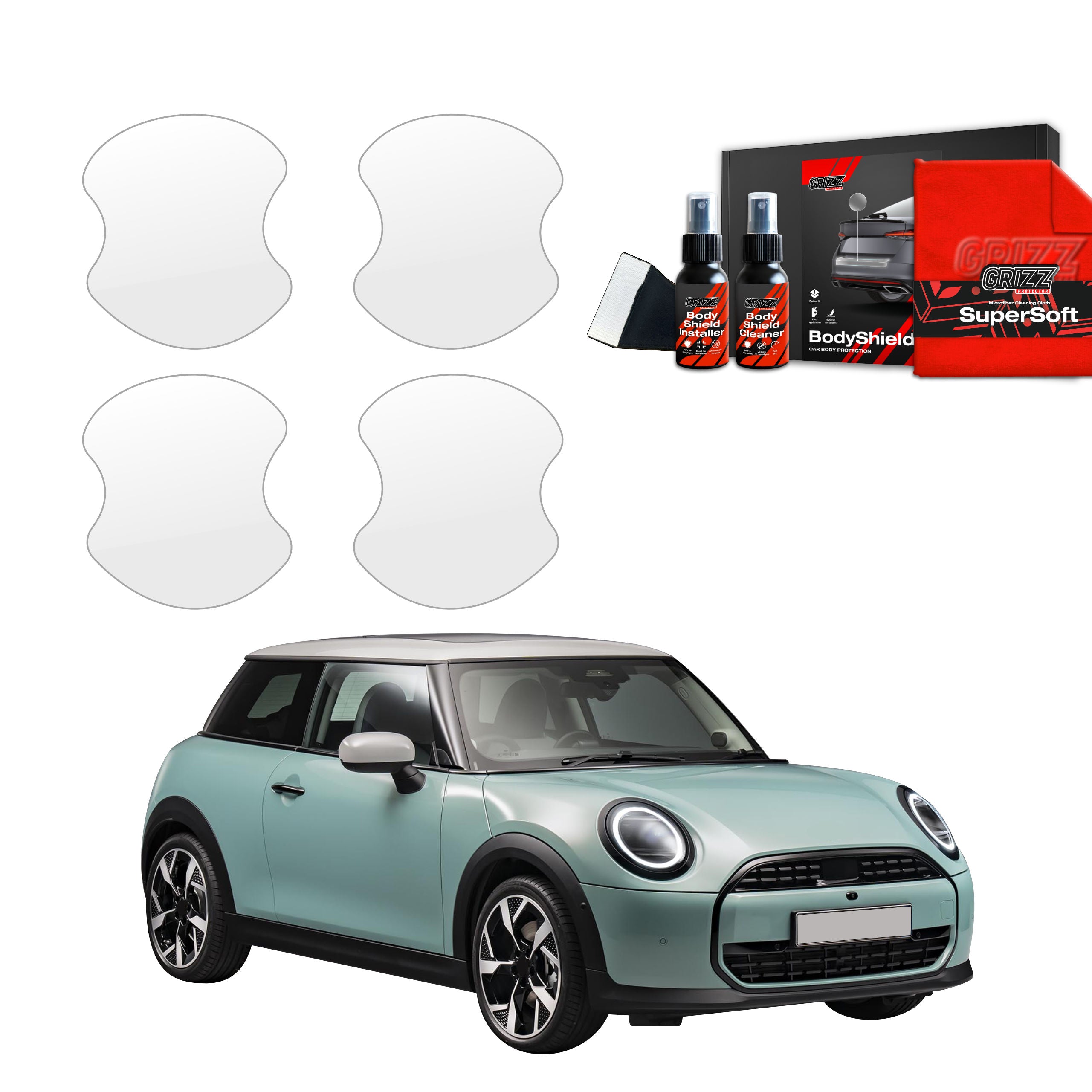4in1 Schutzfolie Grizz Protector für Türgriffmulden - Mini Cooper S (2023- 2025)