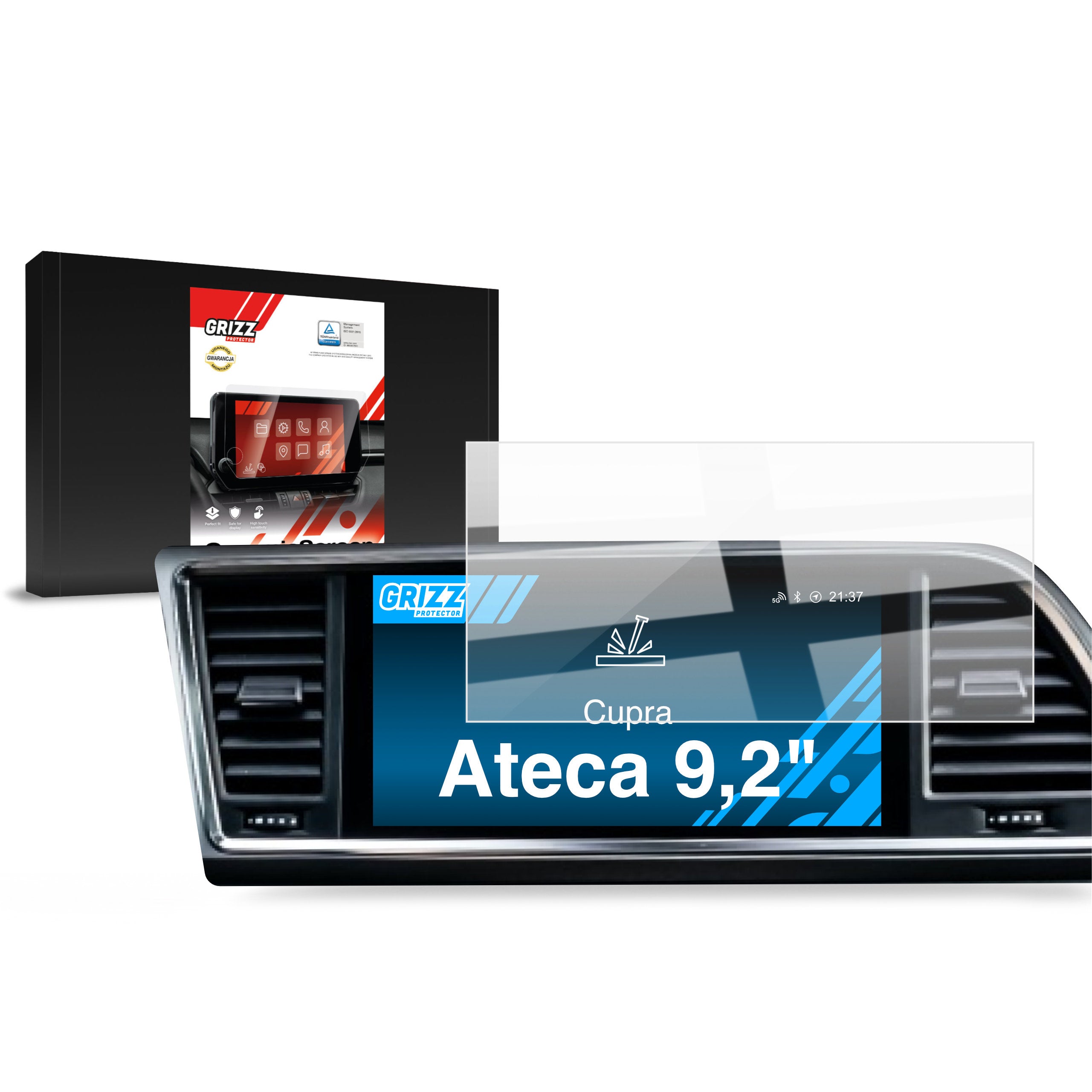 Keramische Autodisplayfolie für Cupra Ateca 9,2" (2020-2026), Grizz Protector