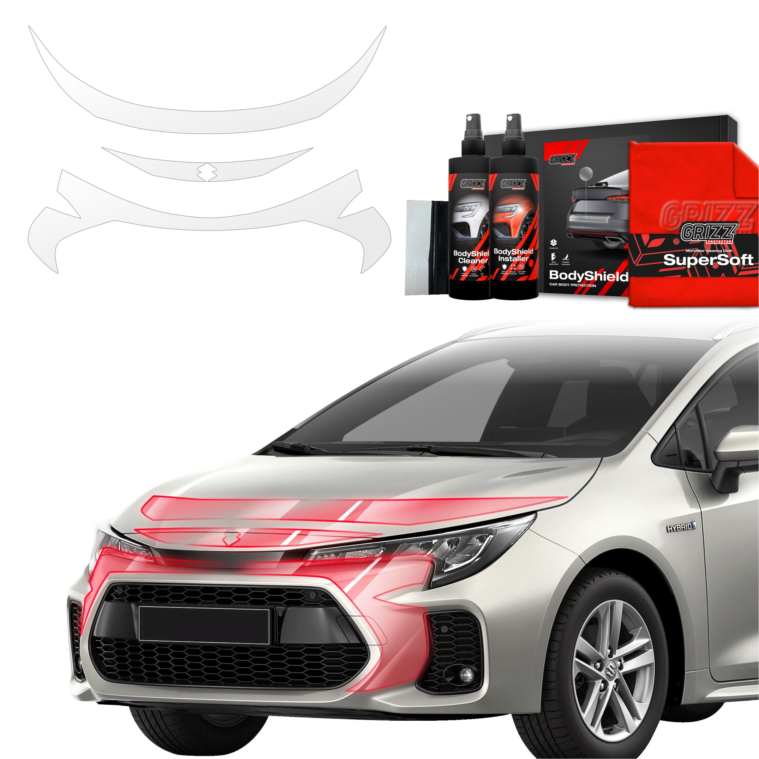 3in1 Schutzfolie Grizz Protector für Stoßstange und Motorhaube - Suzuki Swace Facelift (2023-2026)