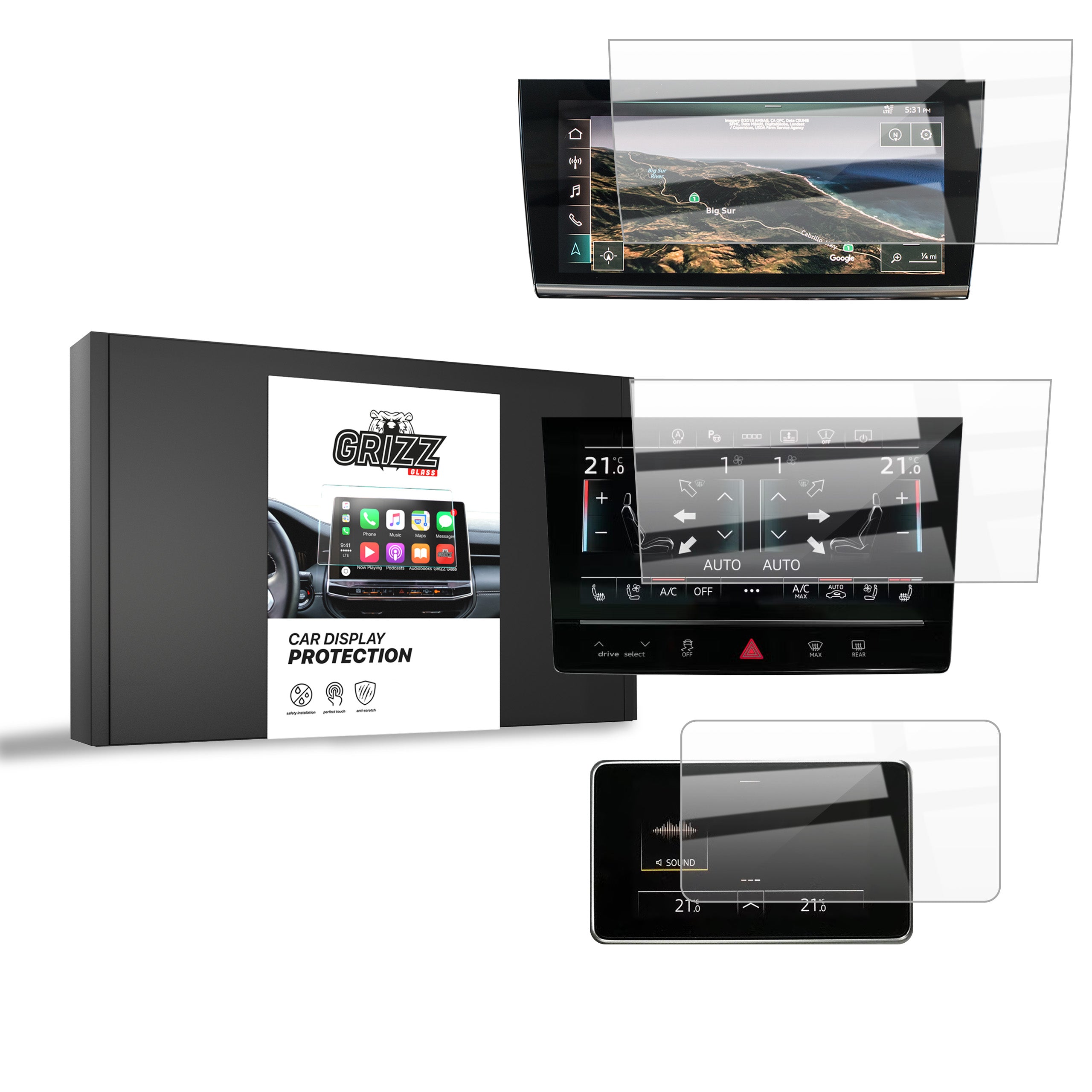 Keramische Autodisplayfolie 3in1 für Audi A8 D5 (2022-2026), Grizz Protector