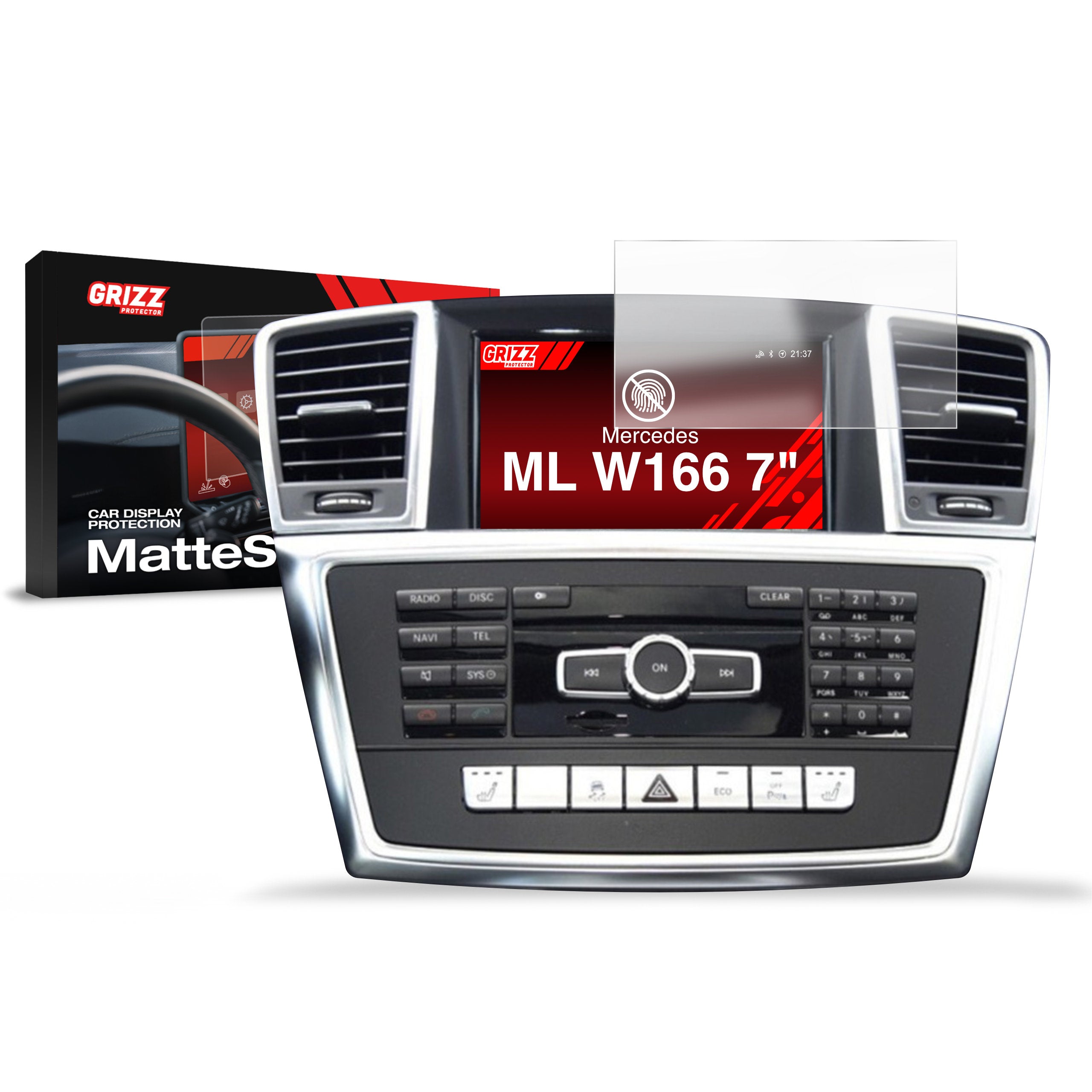 Matte Autodisplayfolie für Mercedes ML W166 (2011-2015), Grizz Protector