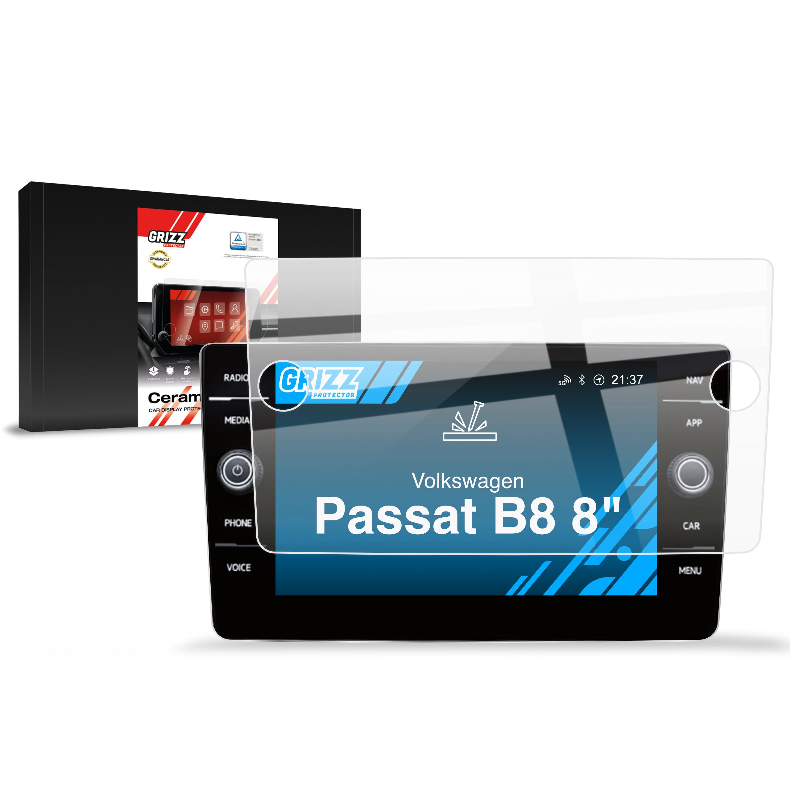 Keramische Autodisplayfolie für Volkswagen Passat B8 Discover Pro, Grizz Protector
