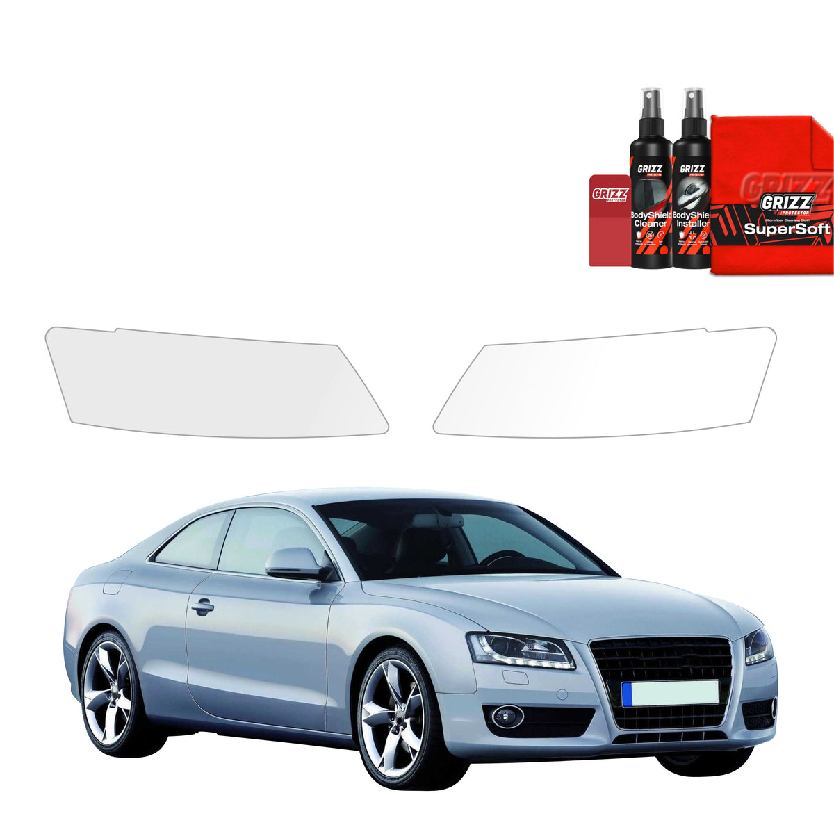 2in1 Schutzfolie Grizz Protector für Scheinwerfer - Audi A5 8T 5D (2007-2011)