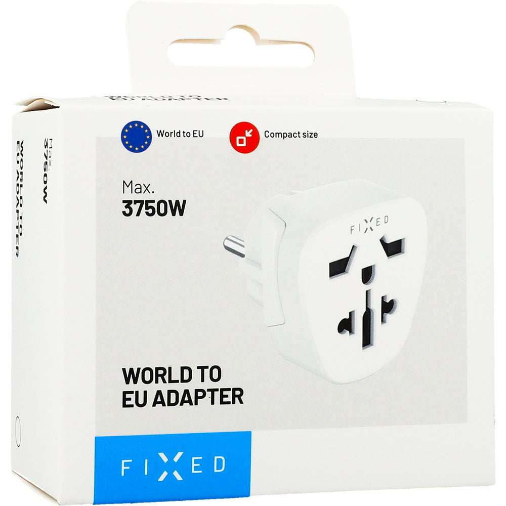 Reiseadapter Fixed EU von UK / USA / AUS auf Europa Schuko, Weiß