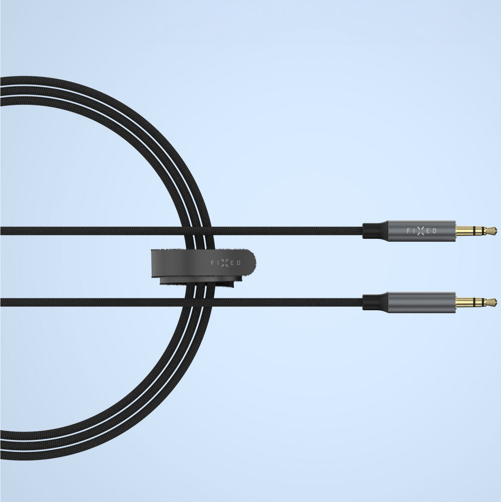 Audiokabel 3.5 mm Minijack / Klinke, Fixed Link, 1.5 m, Dunkelgrau