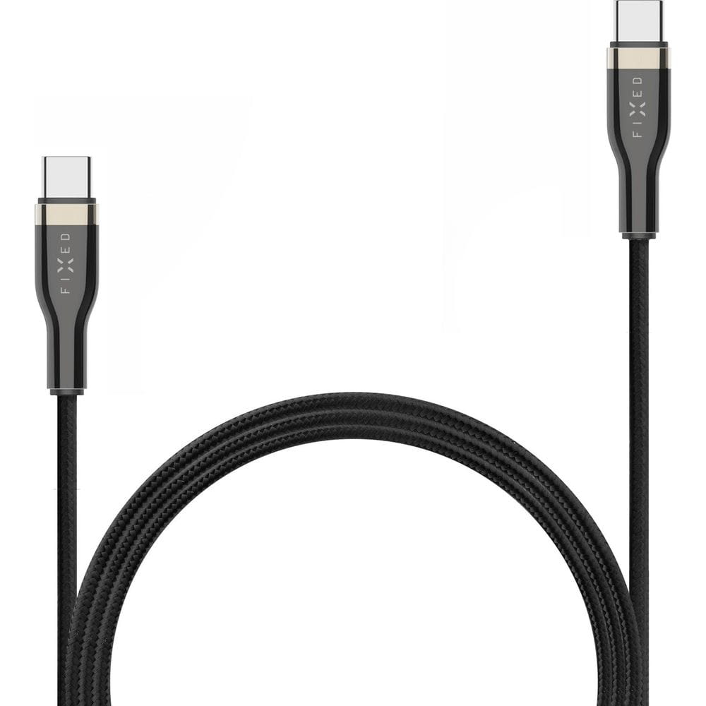 Kabel USB-C zu USB-C, Fixed Braided Cable 100W 1,2m, Schwarz