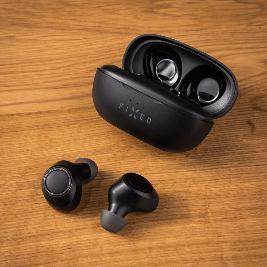 Kabellose In-Ear-Kopfhörer Fixed Buds, Bluetooth 5.3, USB-C, Schwarz