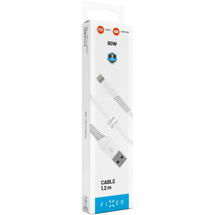 Kabel USB-A auf Lightning, 12W 2A, 480 Mbps, Fixed Cable 1.2 m, Weiß