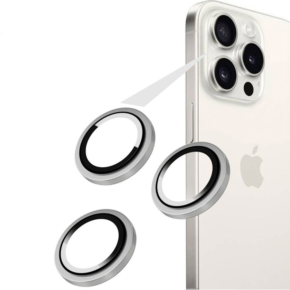 Gehärtetes Glas für die Kamera für iPhone 16 Pro/ 16 Pro Max, Fixed Invisible Camera Glass, Silbern