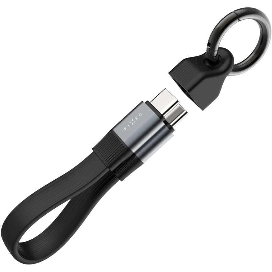 Kabel USB-C auf USB-C 240W PD, 4K 60Hz, USB 3.2 Gen 2, Fixed Clip Cable, mit Karabiner, Schwarz