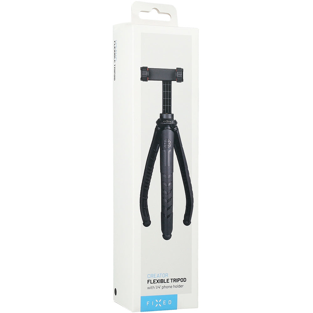 Halterung, Stativ, Selfie-Stick für Smartphones Fixed Creator Flexible Tripod, 1/4" Gewinde, Schwarz