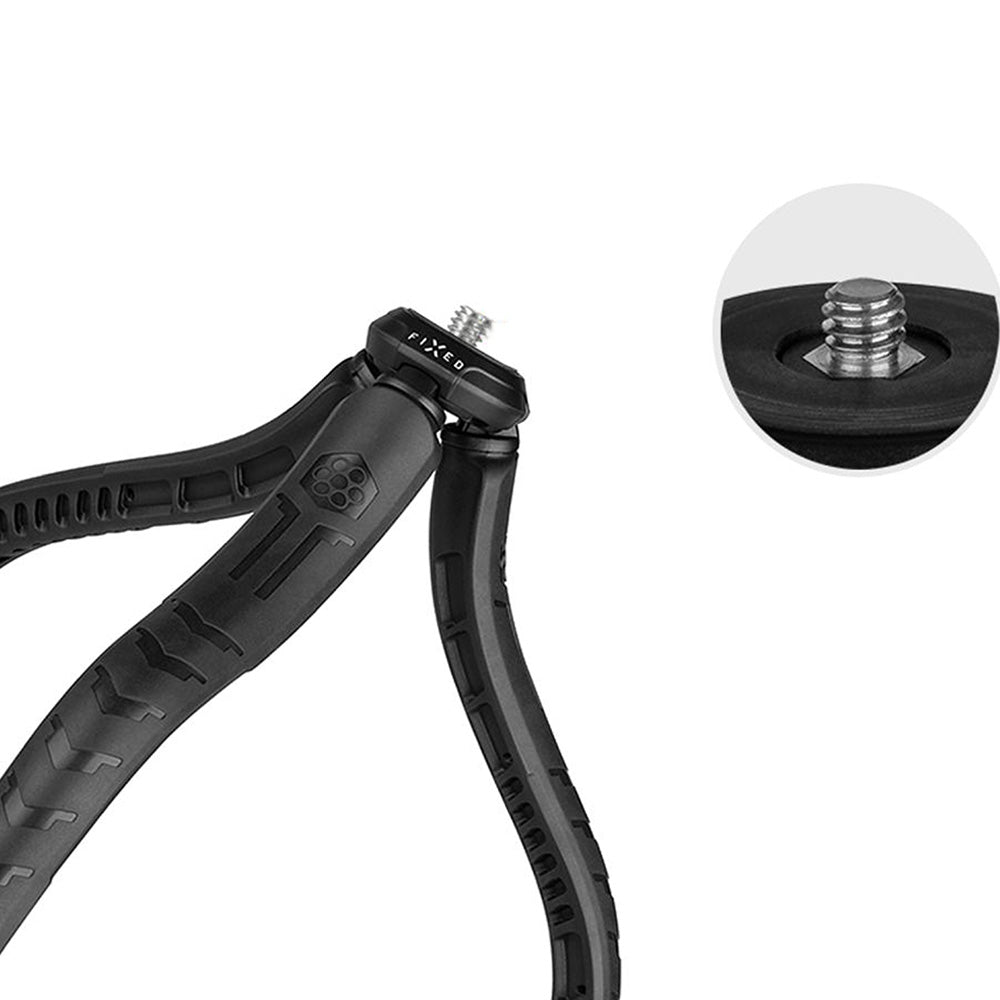 Halterung, Stativ, Selfie-Stick für Smartphones Fixed Creator Flexible Tripod, 1/4" Gewinde, Schwarz