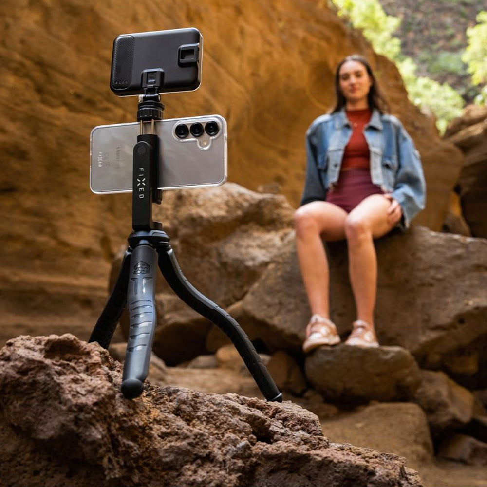 Halterung, Stativ, Selfie-Stick für Smartphones Fixed Creator Flexible Tripod, 1/4" Gewinde, Schwarz