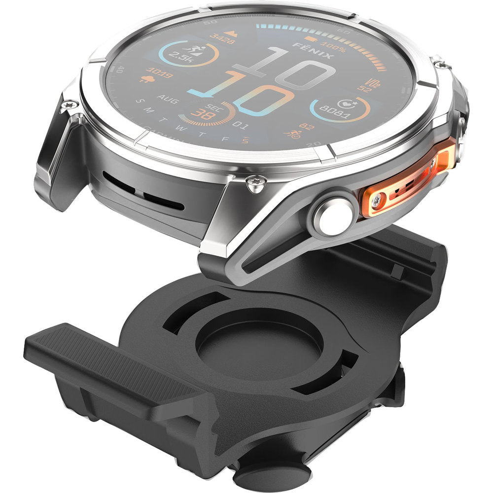 Halterung für Fahrrad und Motorrad für Garmin Smartwatch 26 mm, Fixed Dock, Schwarz