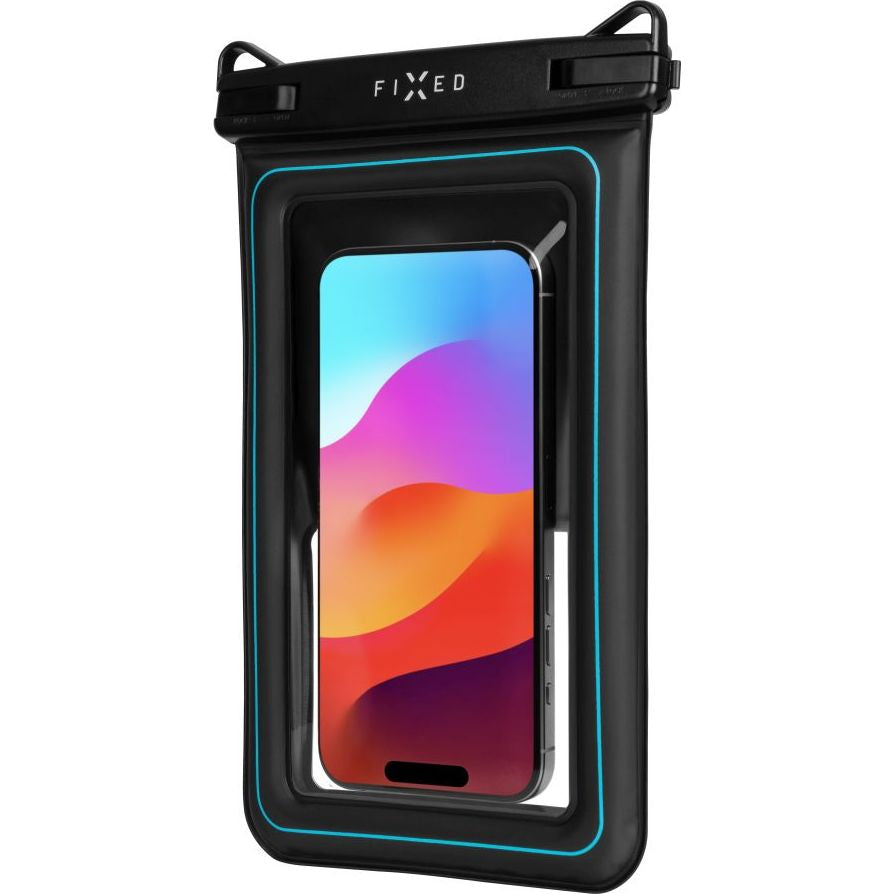 Wasserdichte Schutzhülle Fixed Float Max für Smartphone max. 7.5", Transparent-Schwarz