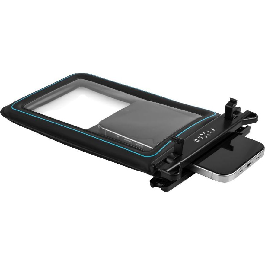 Wasserdichte Schutzhülle Fixed Float Max für Smartphone max. 7.5", Transparent-Schwarz