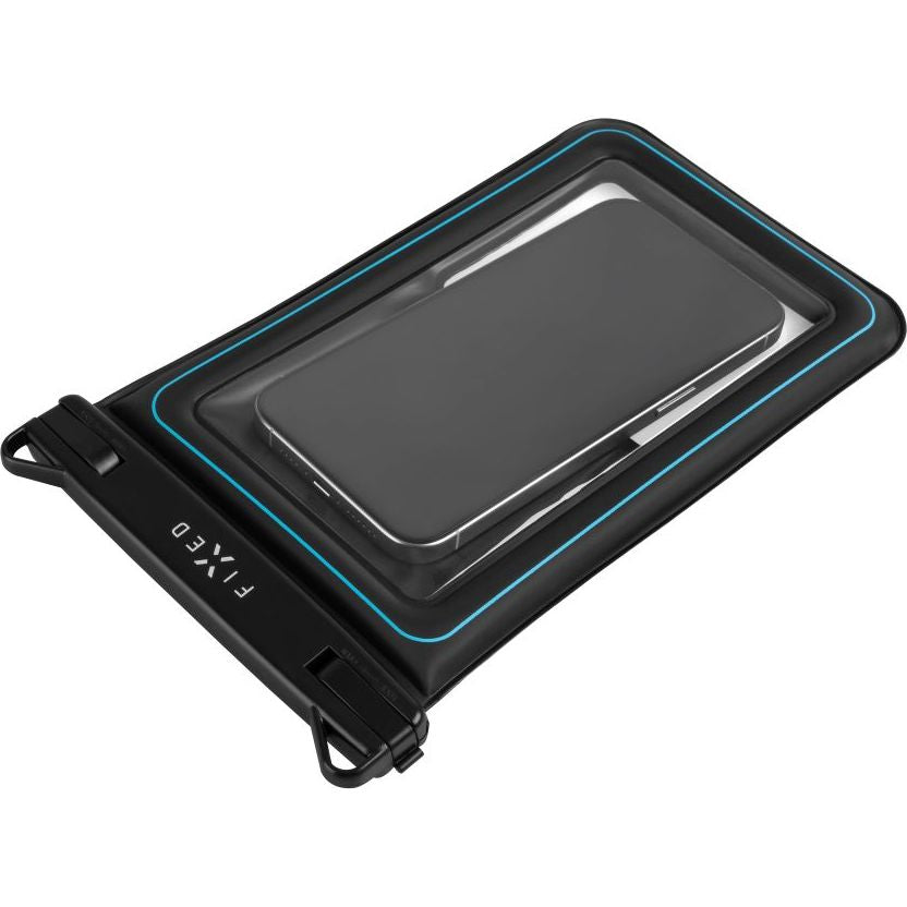 Wasserdichte Schutzhülle Fixed Float Max für Smartphone max. 7.5", Transparent-Schwarz