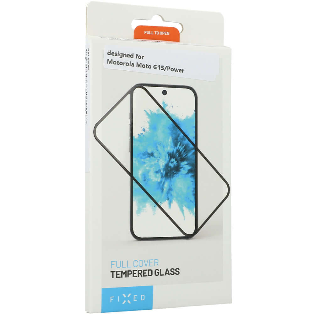 Gehärtetes Glas für Motorola Moto G15 / Power, Fixed Full Cover 2.5D Tempered Glass, Schwarzen Rahmen