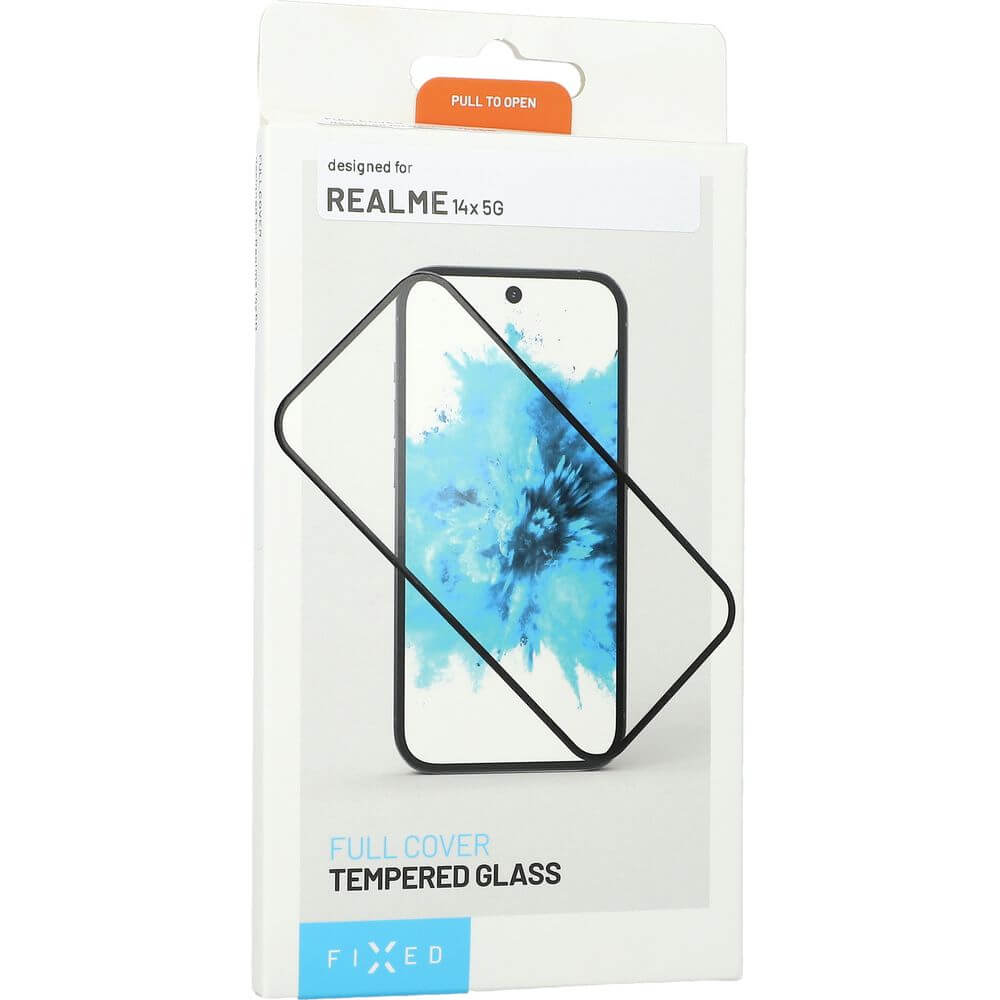 Gehärtetes Glas für Realme 14x 5G, Fixed Full Cover 2.5D Tempered Glass, Transparent mit Schwarzen Rahmen