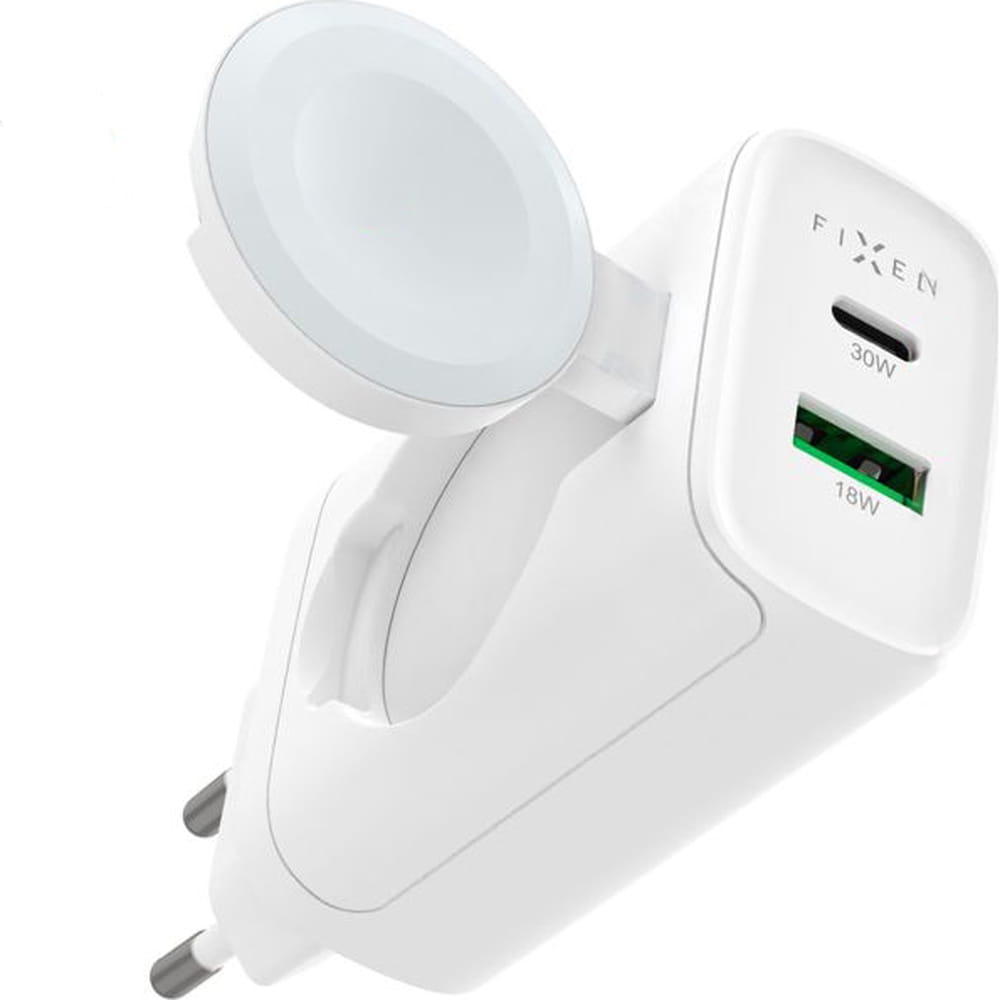 Ladegerät Fixed Power Socket USB-C / USB-A / Apple Watch 33W, Weiß
