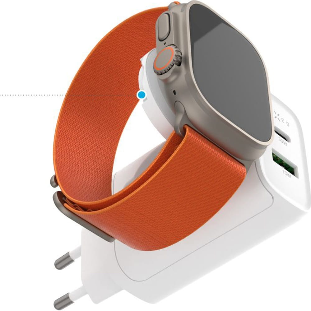 Ladegerät Fixed Power Socket USB-C / USB-A / Apple Watch 33W, Weiß