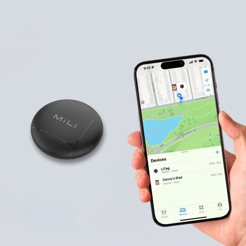 Tracker mit Apple Find My und Android Find Hub, Fixed LiTag GPS, mit Lautsprecher, Schwarz
