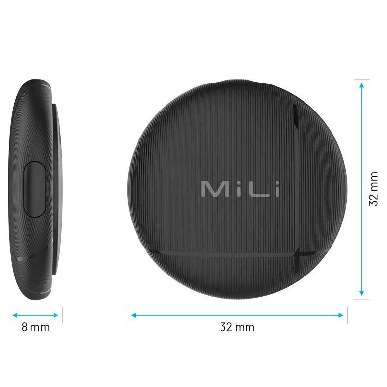 Tracker mit Apple Find My und Android Find Hub, Fixed LiTag GPS, mit Lautsprecher, Schwarz
