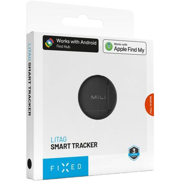 Tracker mit Apple Find My und Android Find Hub, Fixed LiTag GPS, mit Lautsprecher, Schwarz