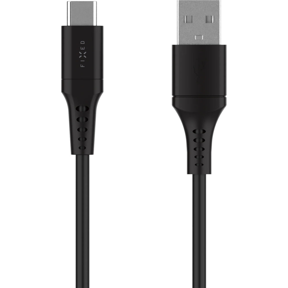 Kabel USB-A zu USB-C, Fixed Liquid Silicone, 60W, 0.3m, Schwarz
