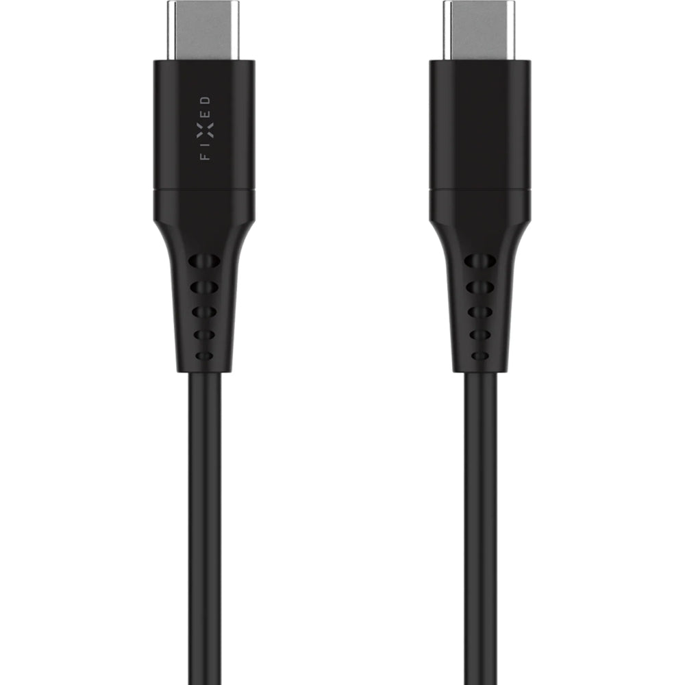 Kabel USB-C zu USB-C, Fixed Liquid Silicone, 60W, 0.3m, Schwarz