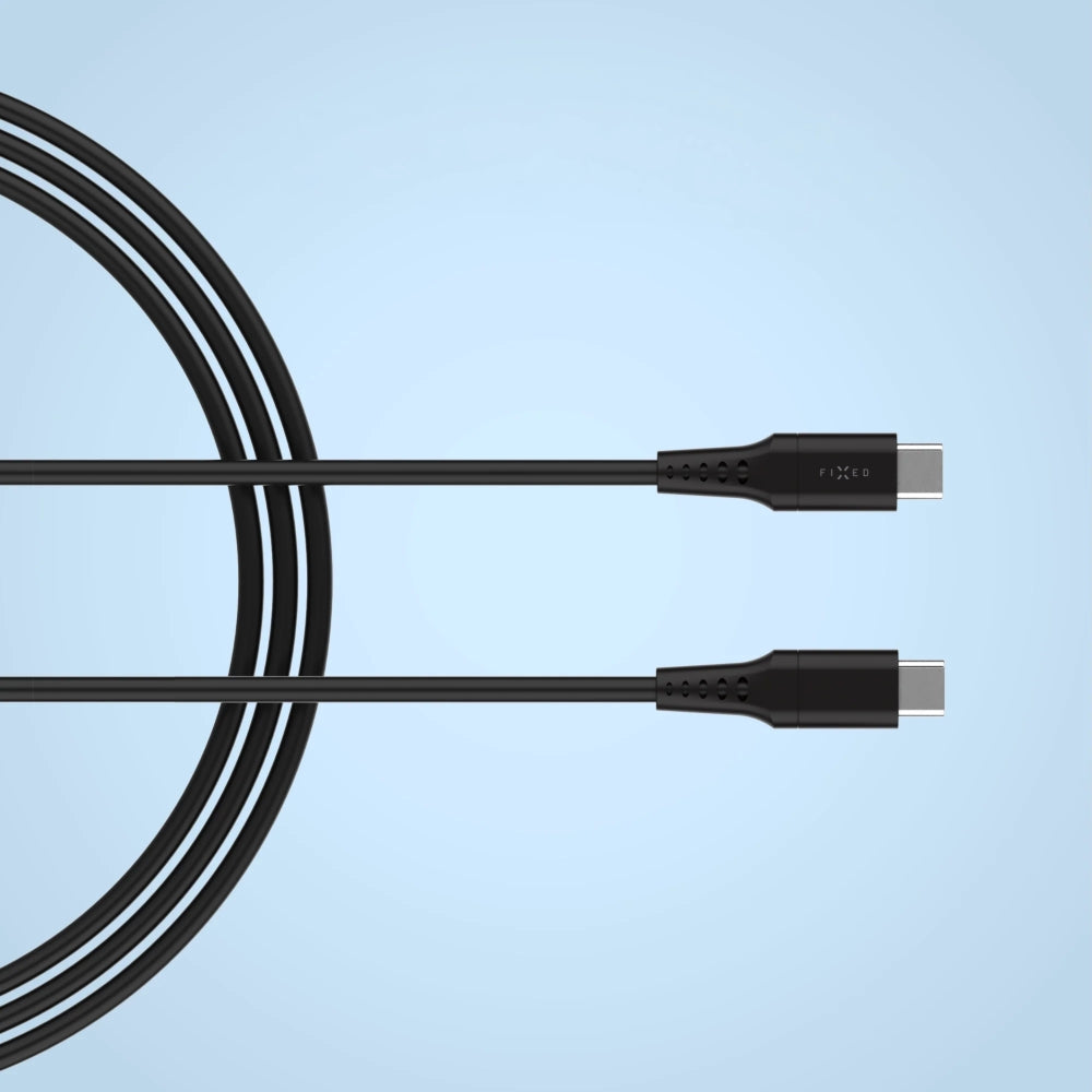 Kabel USB-C zu USB-C, Fixed Liquid Silicone, 60W, 0.3m, Schwarz