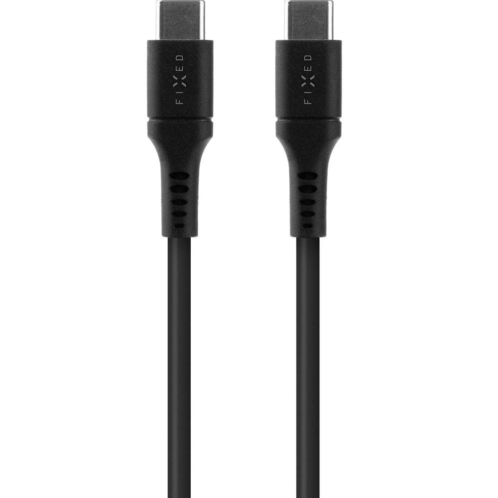 Kabel USB-C zu USB-C, Fixed Liquid Silicone, 60W, 1,2m, Schwarz