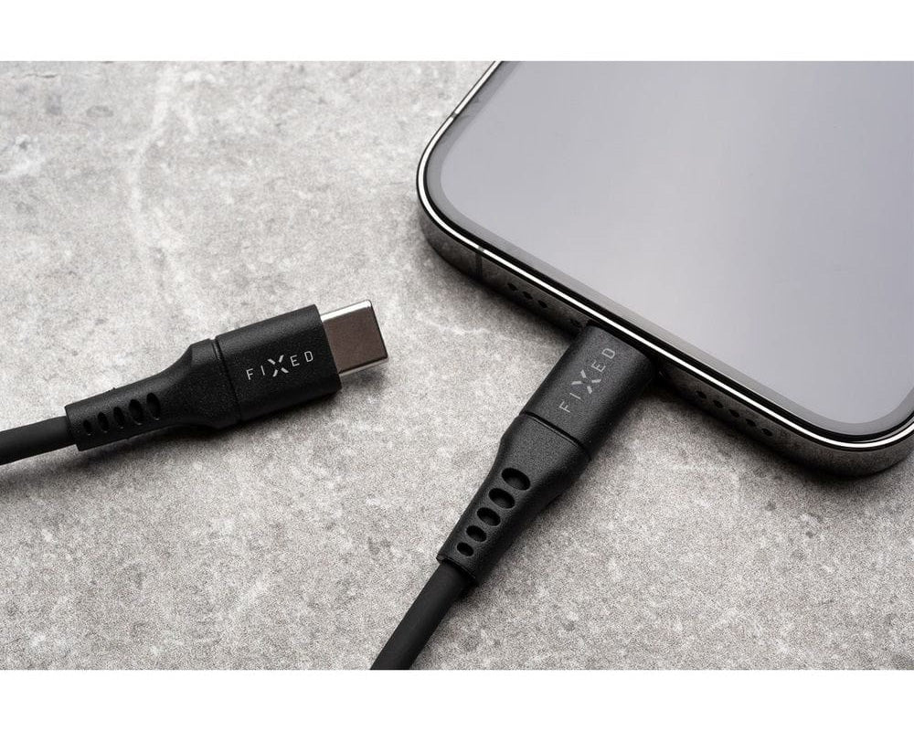 Kabel USB-C zu USB-C, Fixed Liquid Silicone, 60W, 1,2m, Schwarz