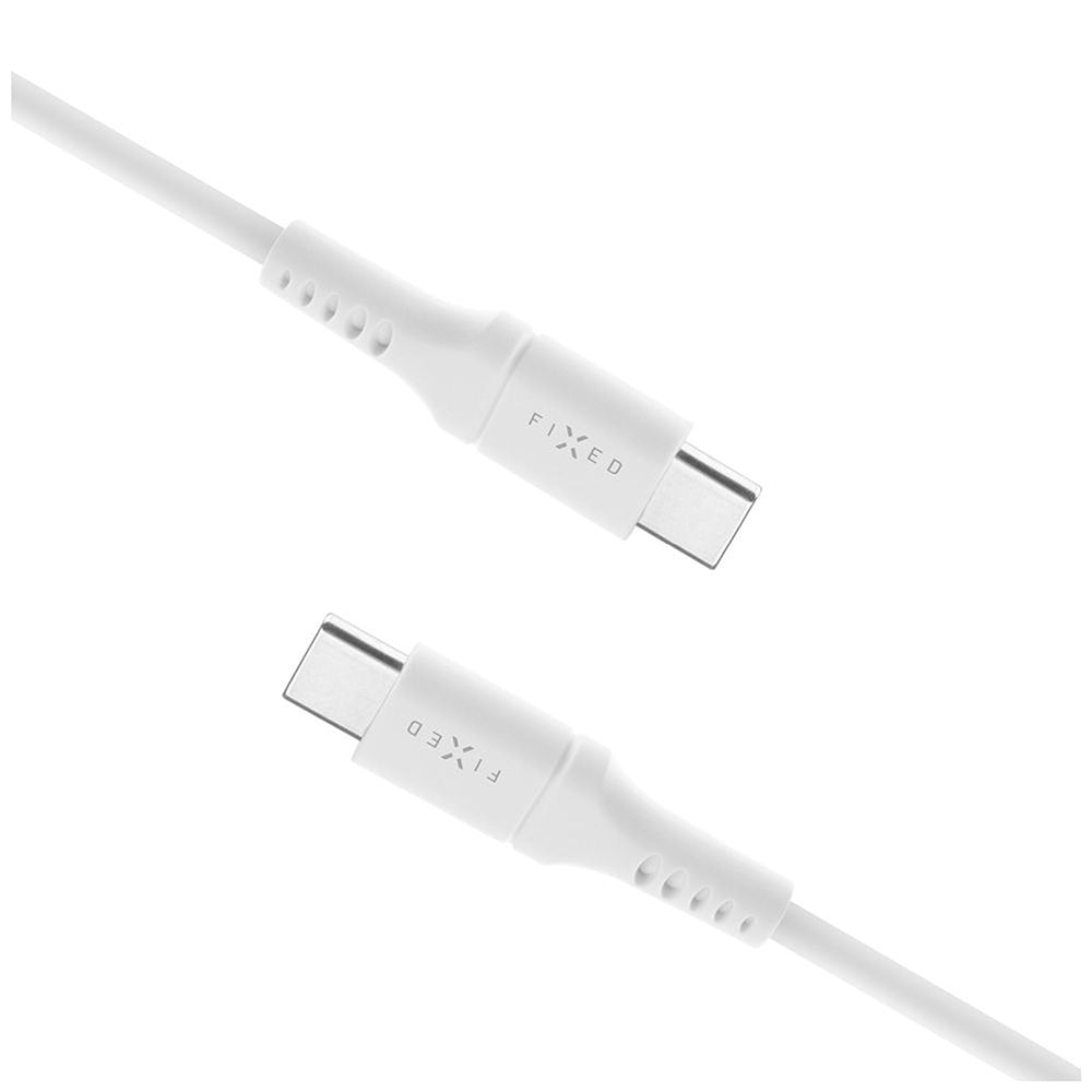 Kabel USB-C zu USB-C, Fixed Liquid Silicone. 60W, 1,2 m, Weiß