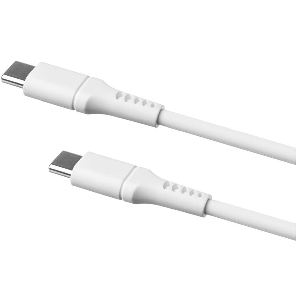 Kabel USB-C zu USB-C, Fixed Liquid Silicone. 60W, 1,2 m, Weiß